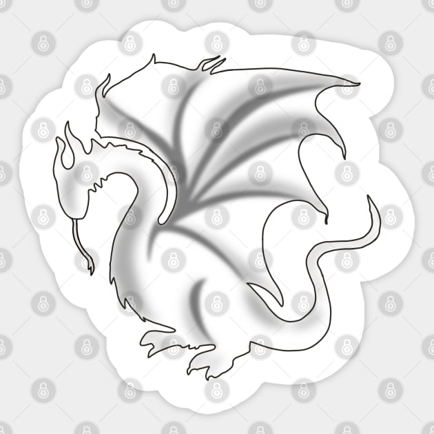 Pendragon Dragon Sigil Black & White Sticker by SentABearToSpace 